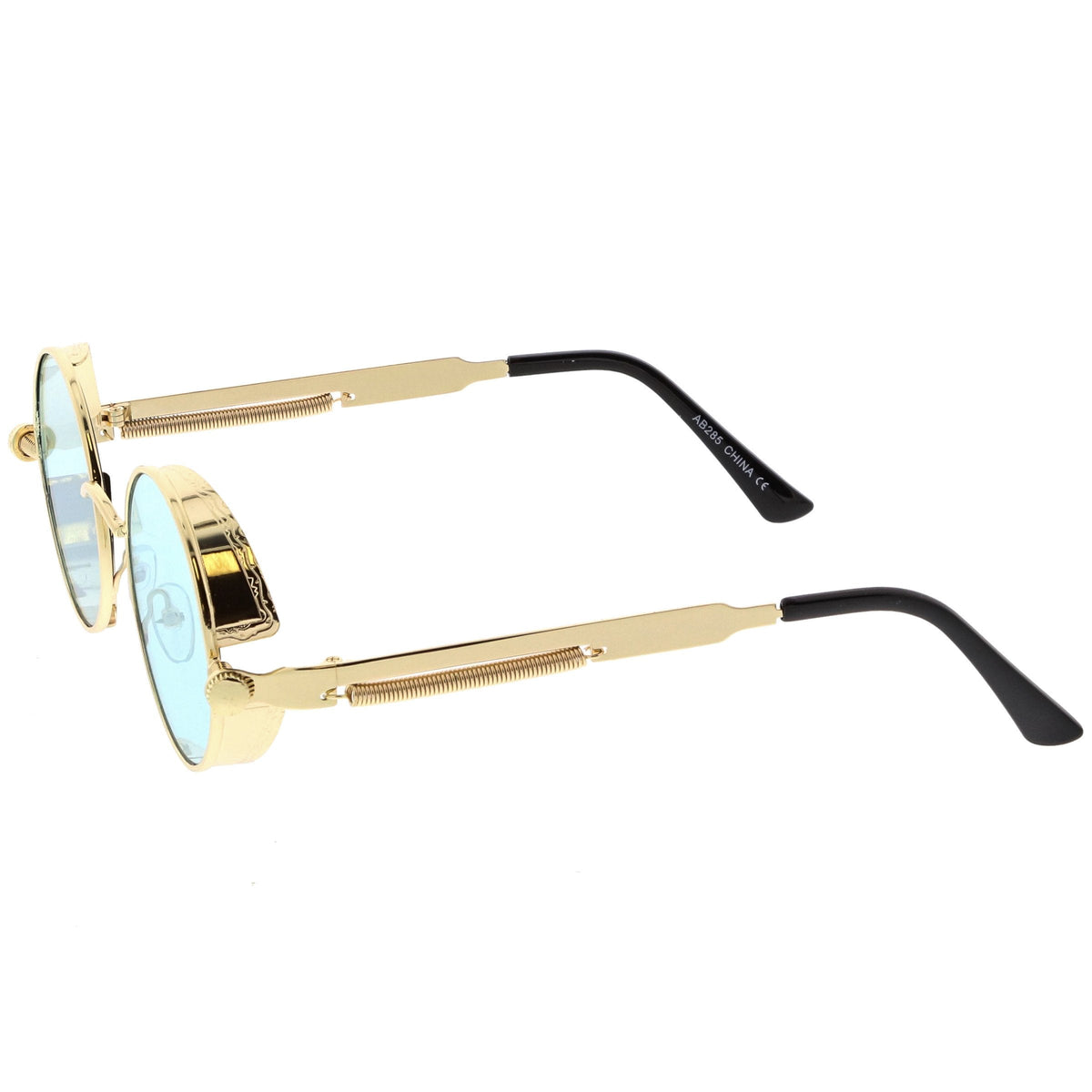 Retro Steampunk Colorful Round Flat Lens Sunglasses C442
