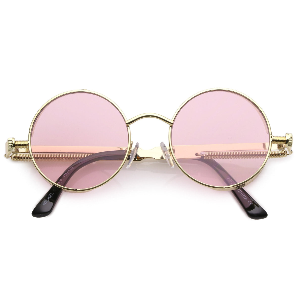 Retro Steampunk Colorful Round Flat Lens Sunglasses C442