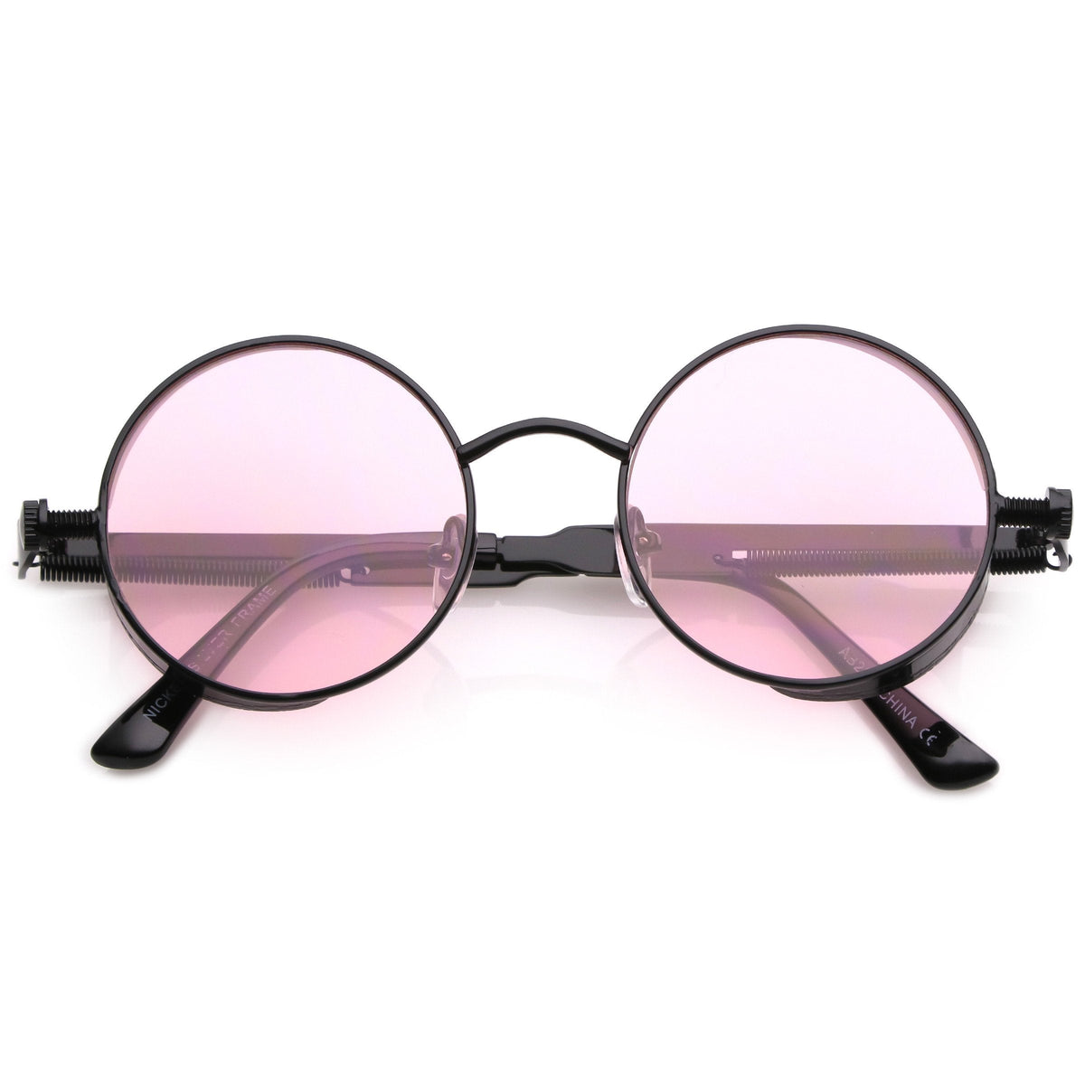 Retro Steampunk Colorful Round Flat Lens Sunglasses C442