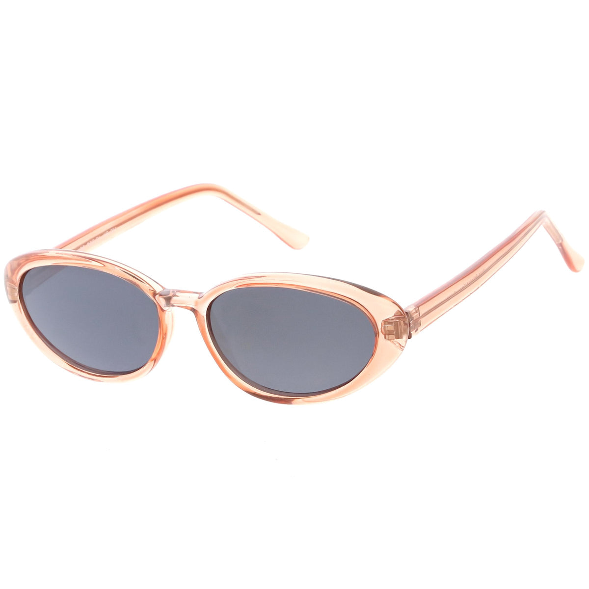 Small True Retro Oval Clout Transparent Frame Sunglasses C644