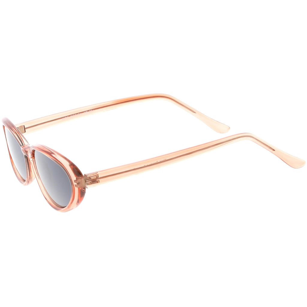 Small True Retro Oval Clout Transparent Frame Sunglasses C644