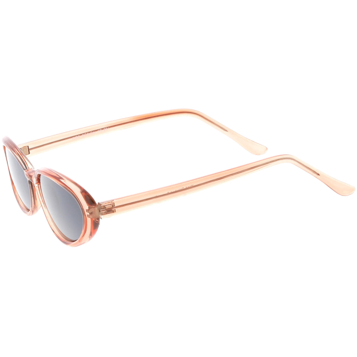 Small True Retro Oval Clout Transparent Frame Sunglasses C644