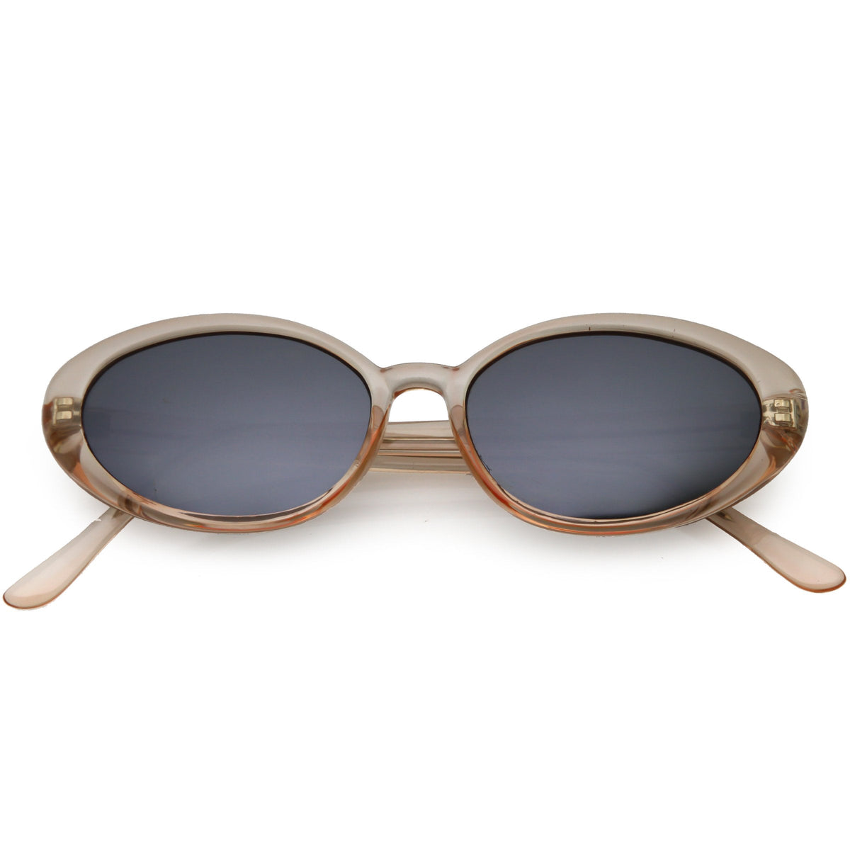 Small True Retro Oval Clout Transparent Frame Sunglasses C644