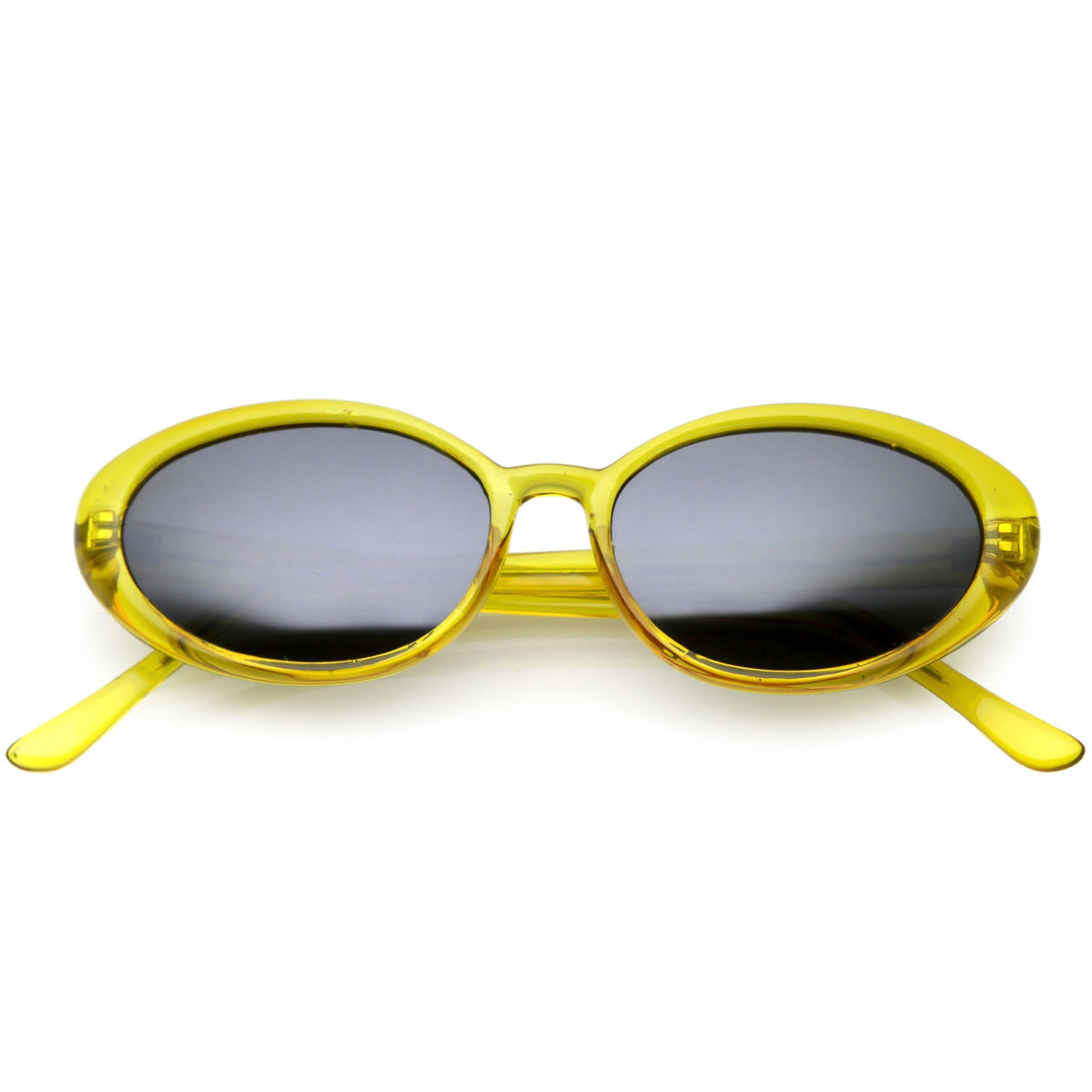 Small True Retro Oval Clout Transparent Frame Sunglasses C644