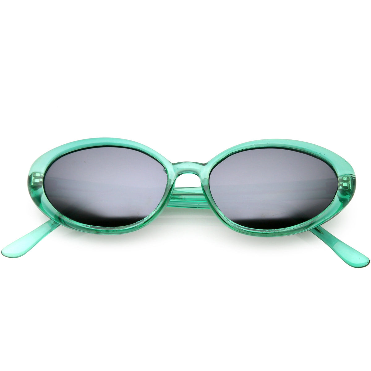 Small True Retro Oval Clout Transparent Frame Sunglasses C644