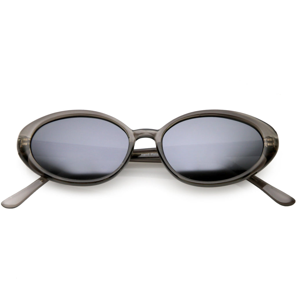 Small True Retro Oval Clout Transparent Frame Sunglasses C644