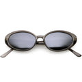 Small True Retro Oval Clout Transparent Frame Sunglasses C644