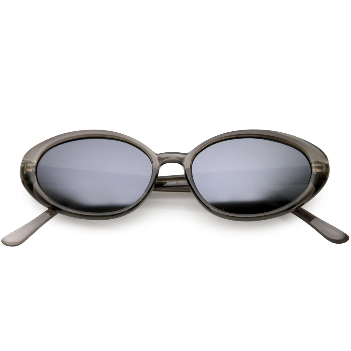 Small True Retro Oval Clout Transparent Frame Sunglasses C644