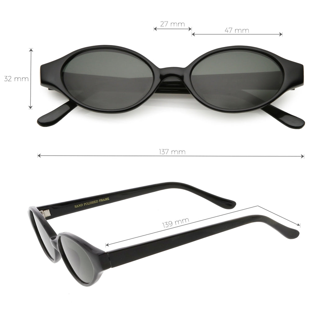 Indie True Vintage Pinched Oval Round Sunglasses C648