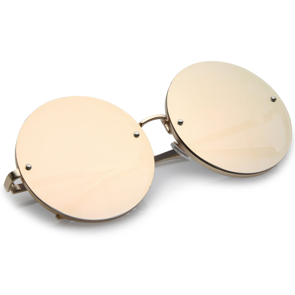 Oversize Women's Modern Mirrored Flat Lens Sunglasses A897