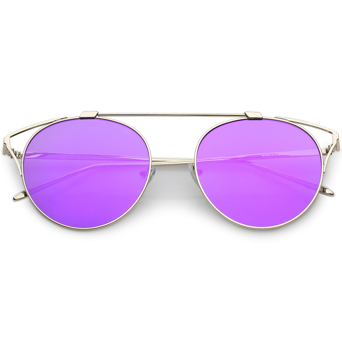 Retro Modern Round Wired Flat Lens Aviator Sunglasses C395