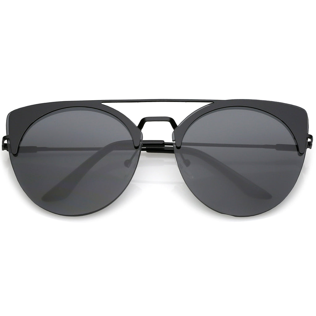 Retro Modern Oversize Mirrored Flat Lens Aviator Sunglasses C402