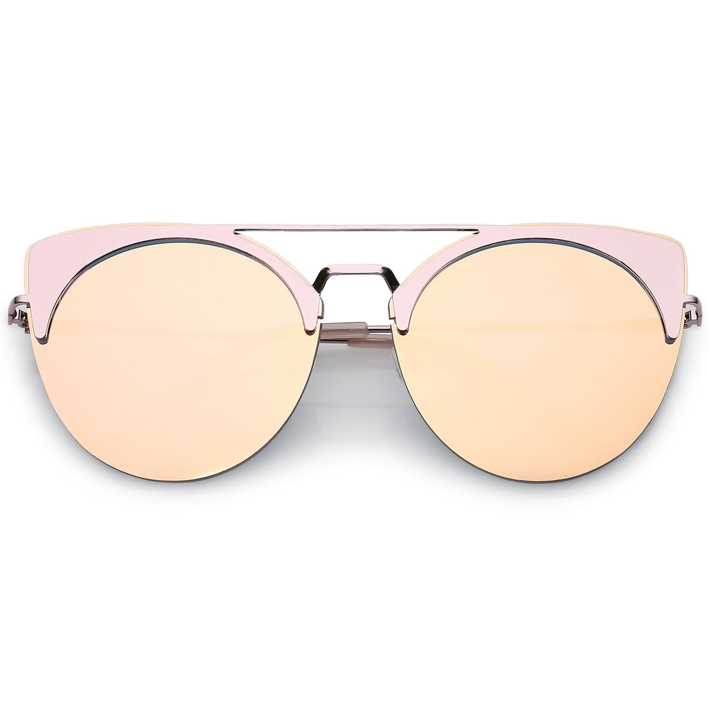 Retro Modern Oversize Mirrored Flat Lens Aviator Sunglasses C402
