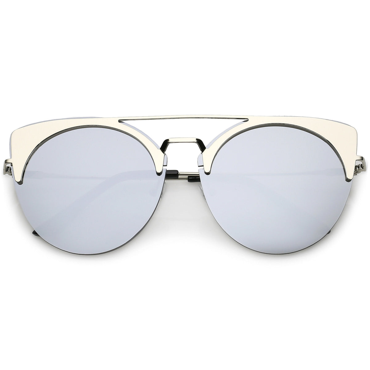 Retro Modern Oversize Mirrored Flat Lens Aviator Sunglasses C402