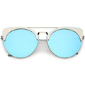 Retro Modern Oversize Mirrored Flat Lens Aviator Sunglasses C402