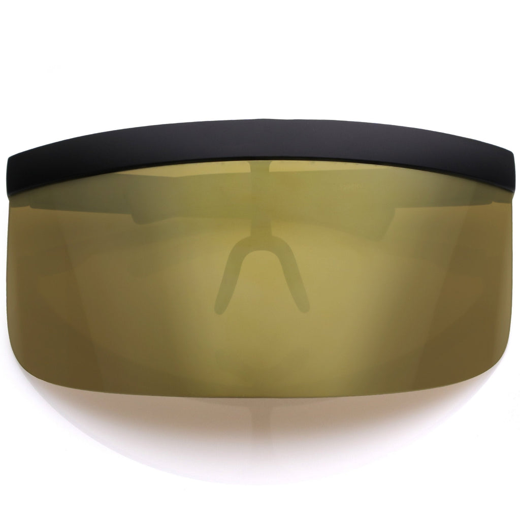 Retro Modern Oversize Novelty Mirrored Lens Shield Visor C453