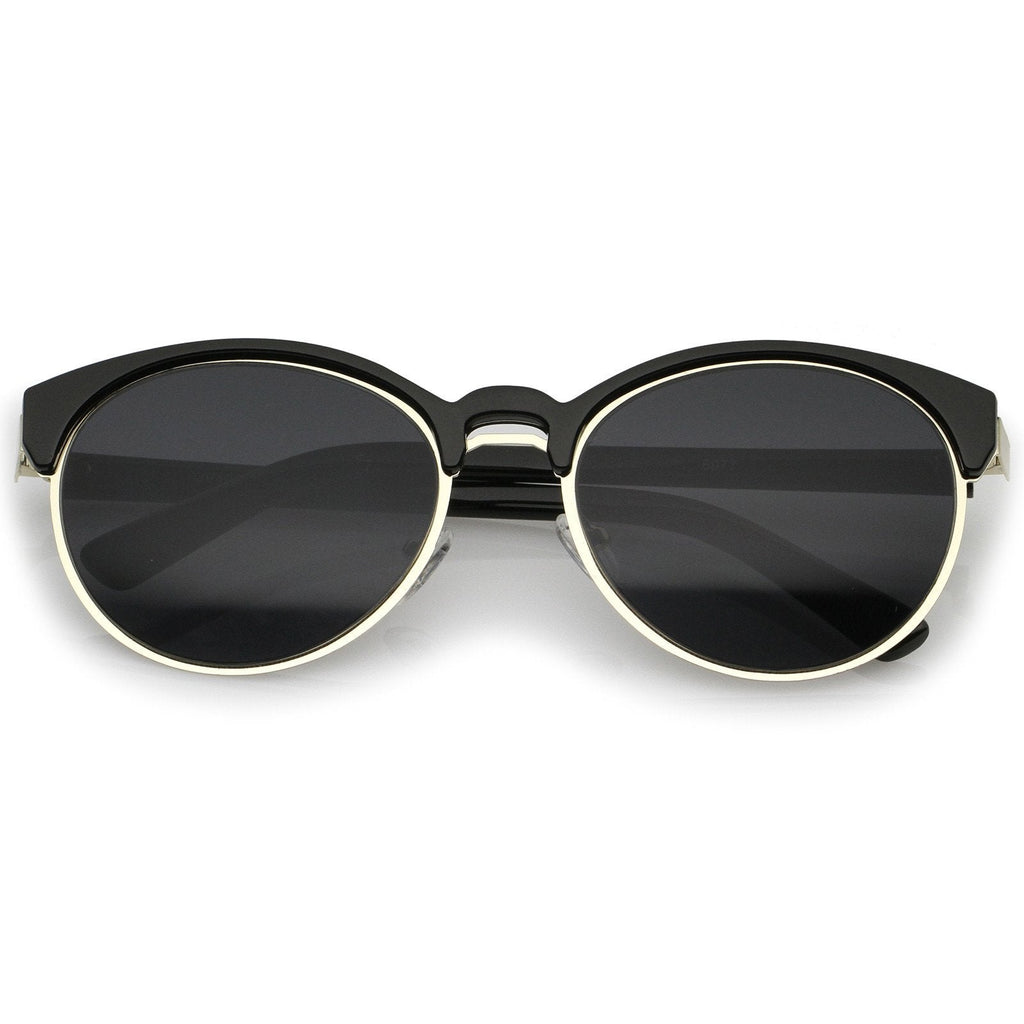 Women's Retro Oval Half Frame Cat Eye Sunglasses A792