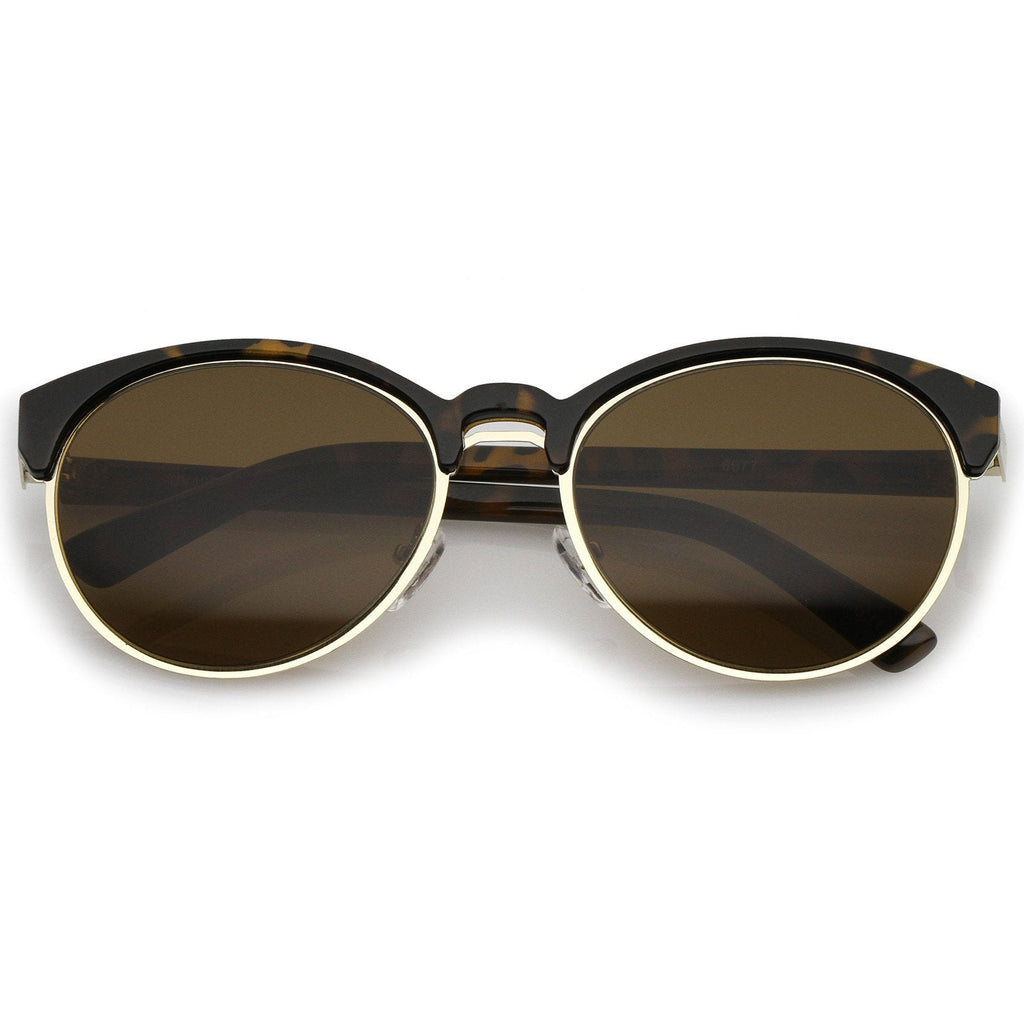 Women's Retro Oval Half Frame Cat Eye Sunglasses A792