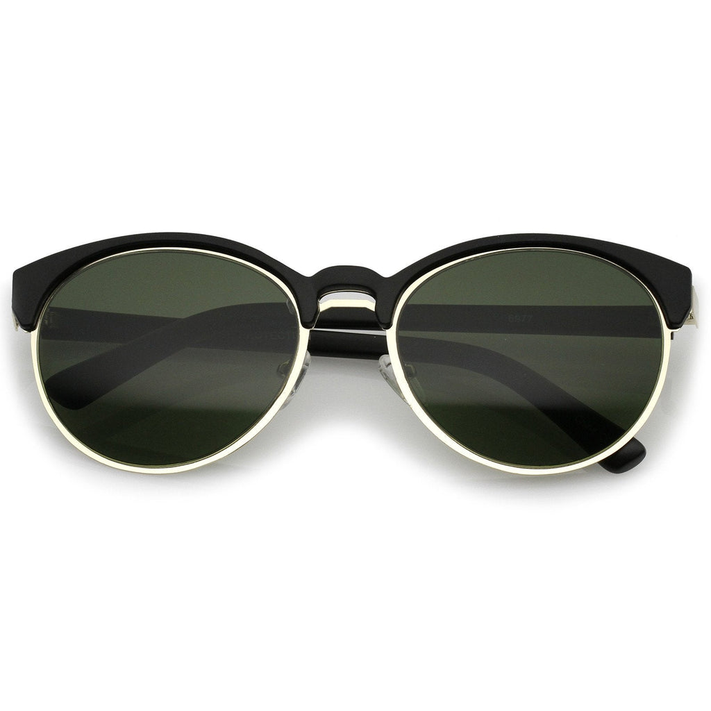 Women's Retro Oval Half Frame Cat Eye Sunglasses A792