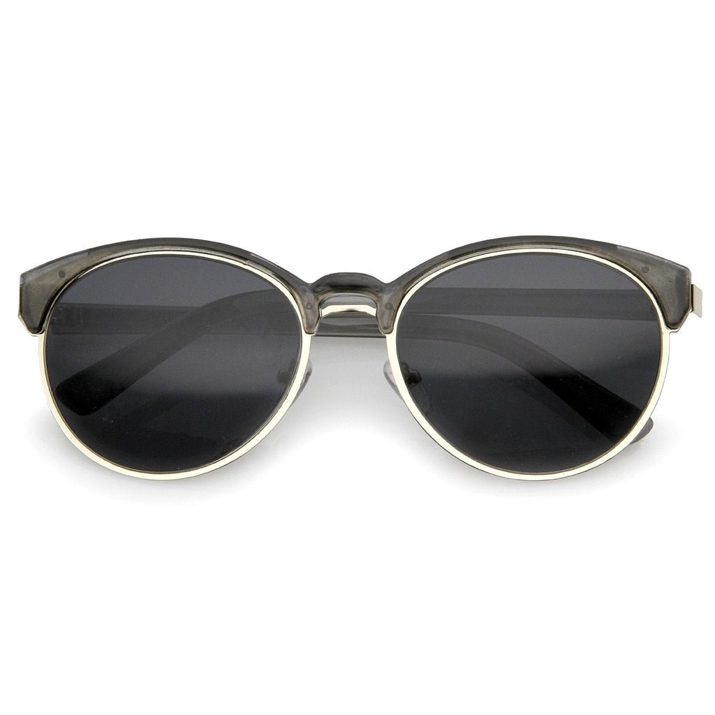 Women's Retro Oval Half Frame Cat Eye Sunglasses A792