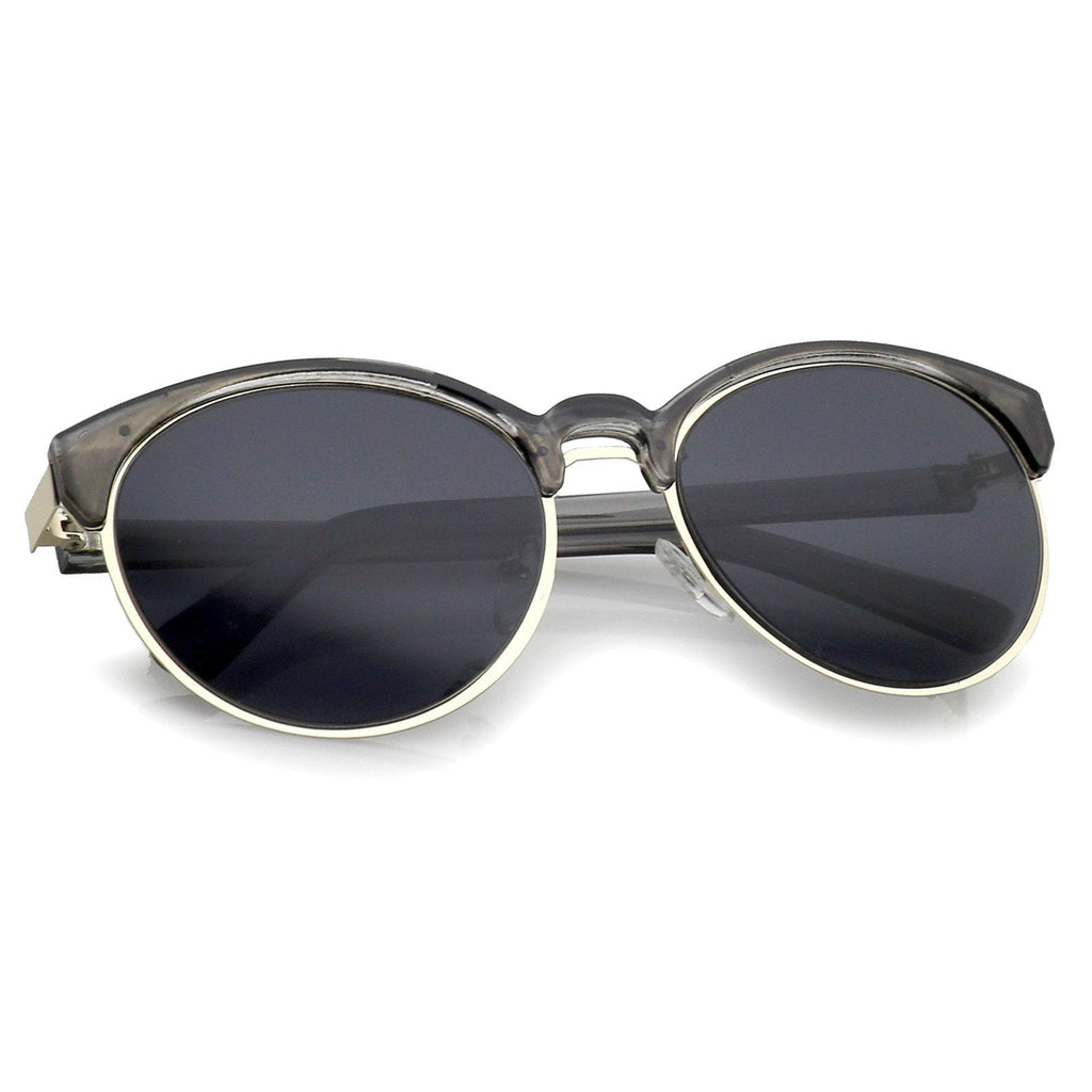 Women's Retro Oval Half Frame Cat Eye Sunglasses A792