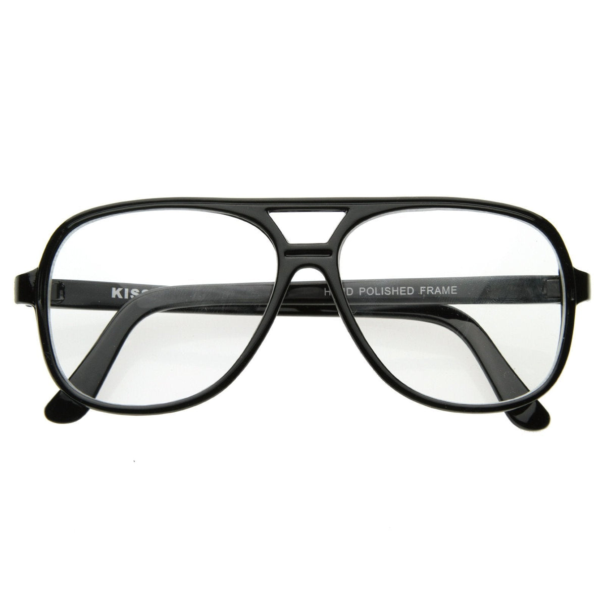 Retro 1980's Basic Square Aviator Clear Lens Glasses 8043