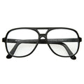 Retro 1980's Basic Square Aviator Clear Lens Glasses 8043