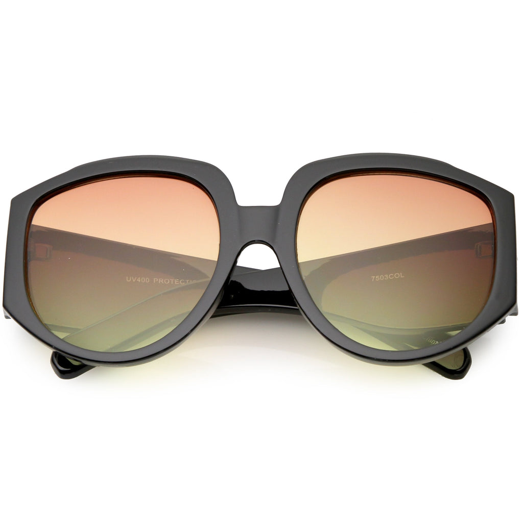 Women's Oversize Geometric Gradient Color Tone Sunglasses C620