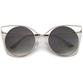 Women's Oversize Round Laser Cut Cat Eye Sunglasses C216