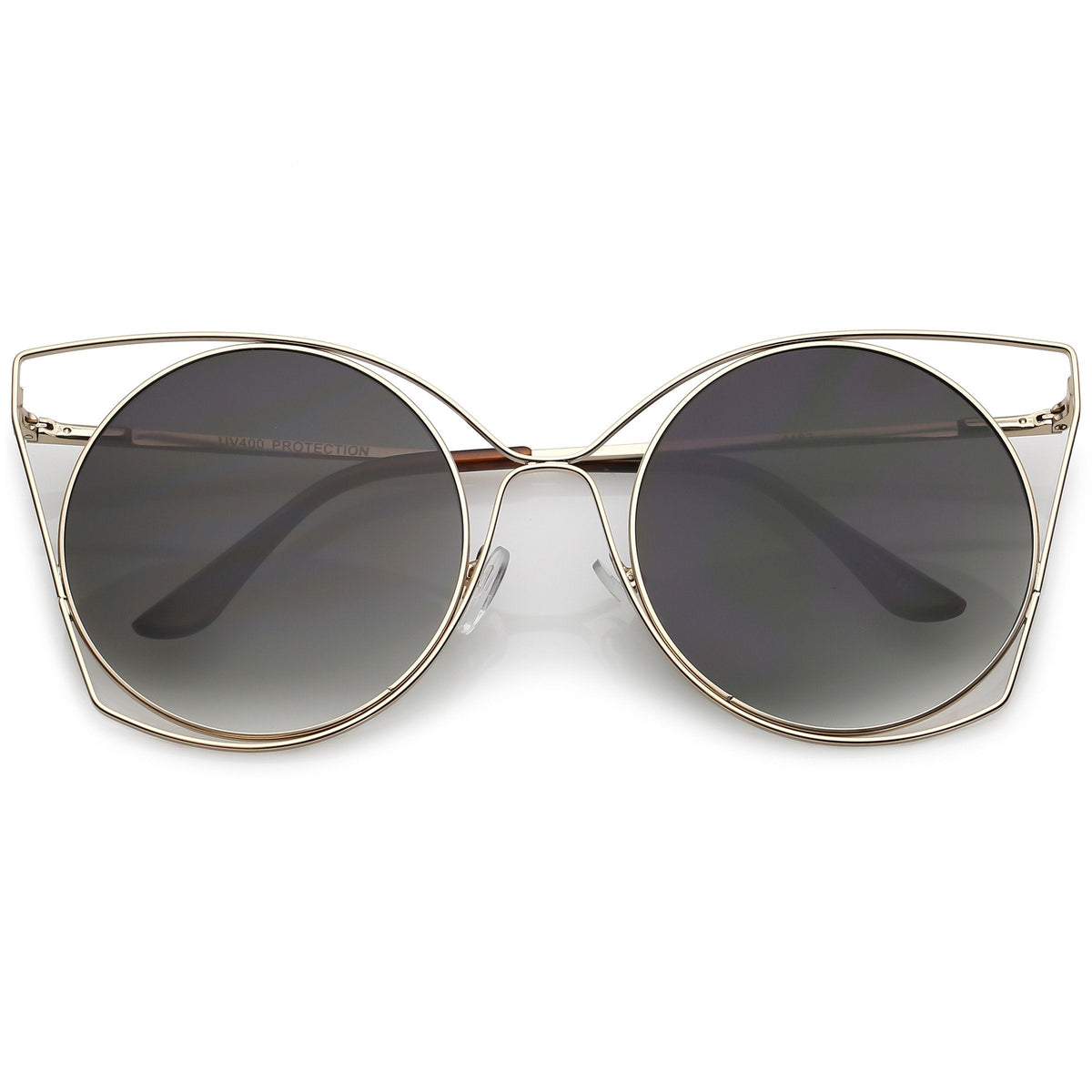 Women's Oversize Round Laser Cut Cat Eye Sunglasses C216