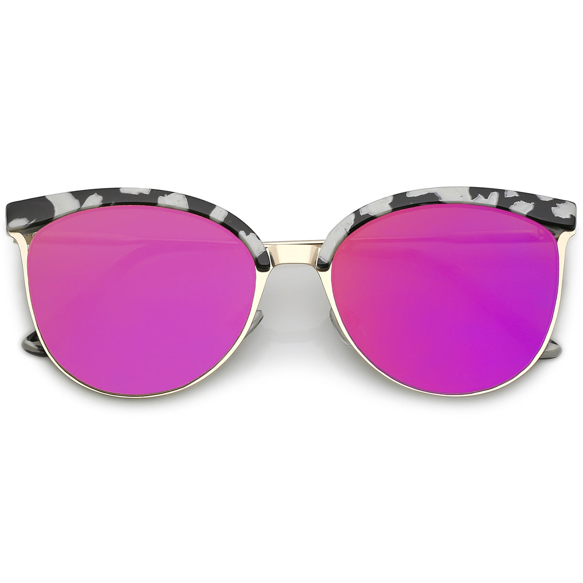 Retro Modern Mirrored Flat Lens Cat Eye Sunglasses C268