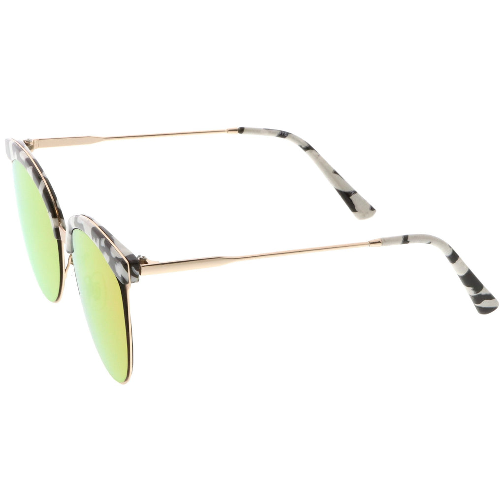 Retro Modern Mirrored Flat Lens Cat Eye Sunglasses C268