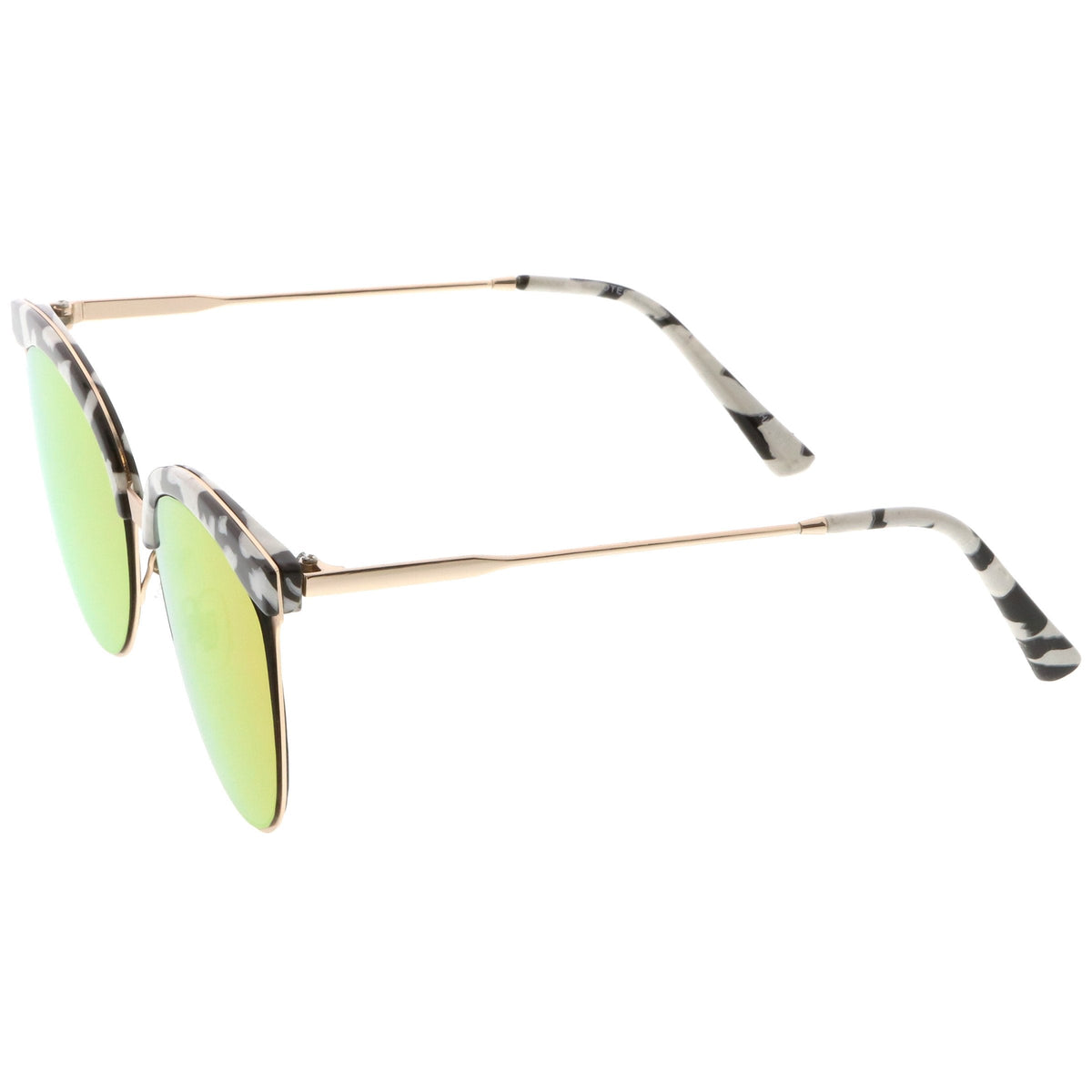 Retro Modern Mirrored Flat Lens Cat Eye Sunglasses C268