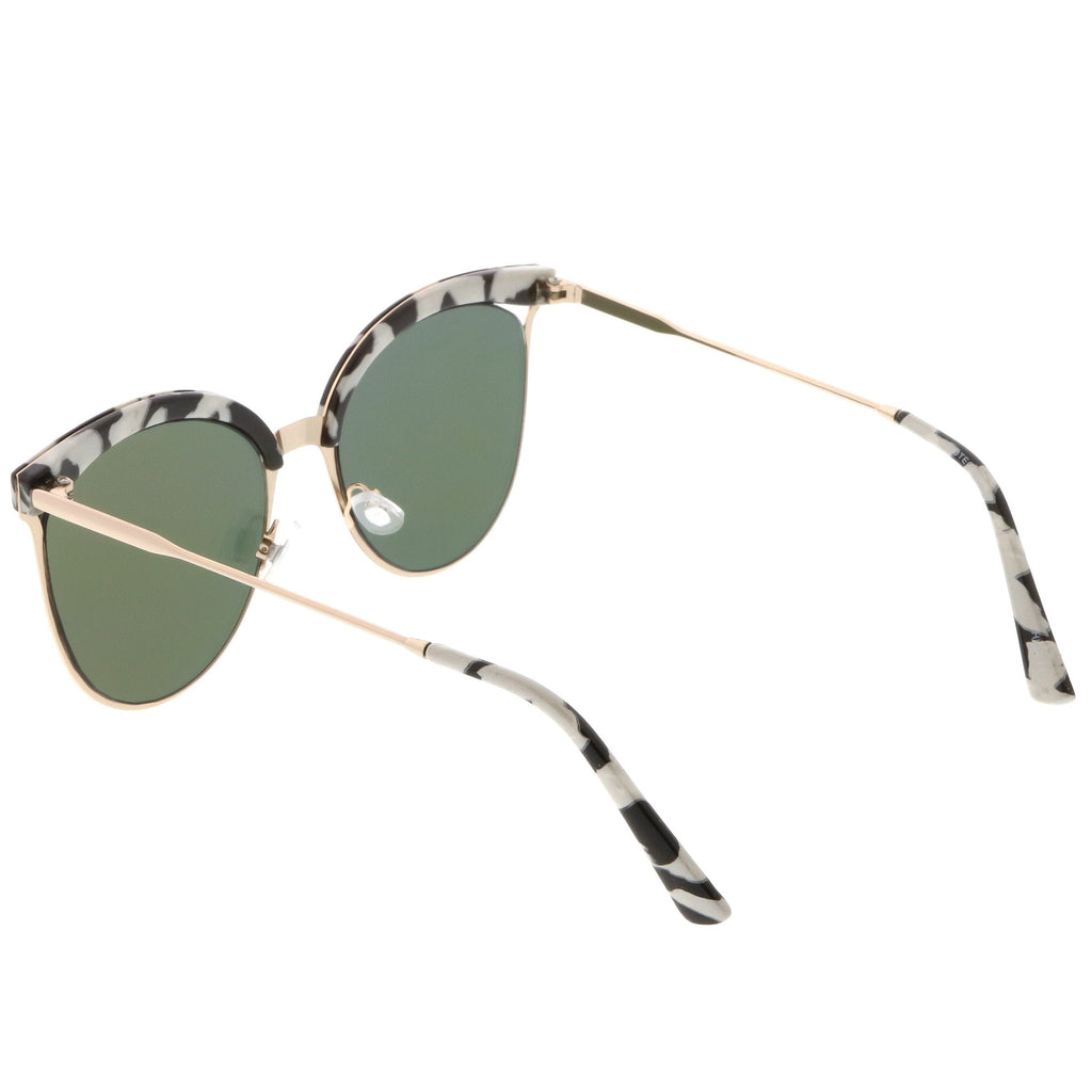 Retro Modern Mirrored Flat Lens Cat Eye Sunglasses C268