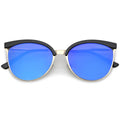 Retro Modern Mirrored Flat Lens Cat Eye Sunglasses C268