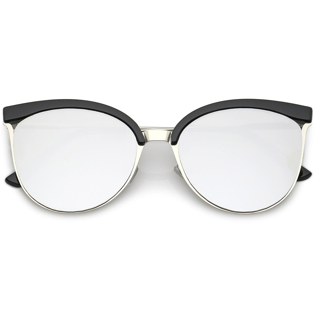 Retro Modern Mirrored Flat Lens Cat Eye Sunglasses C268