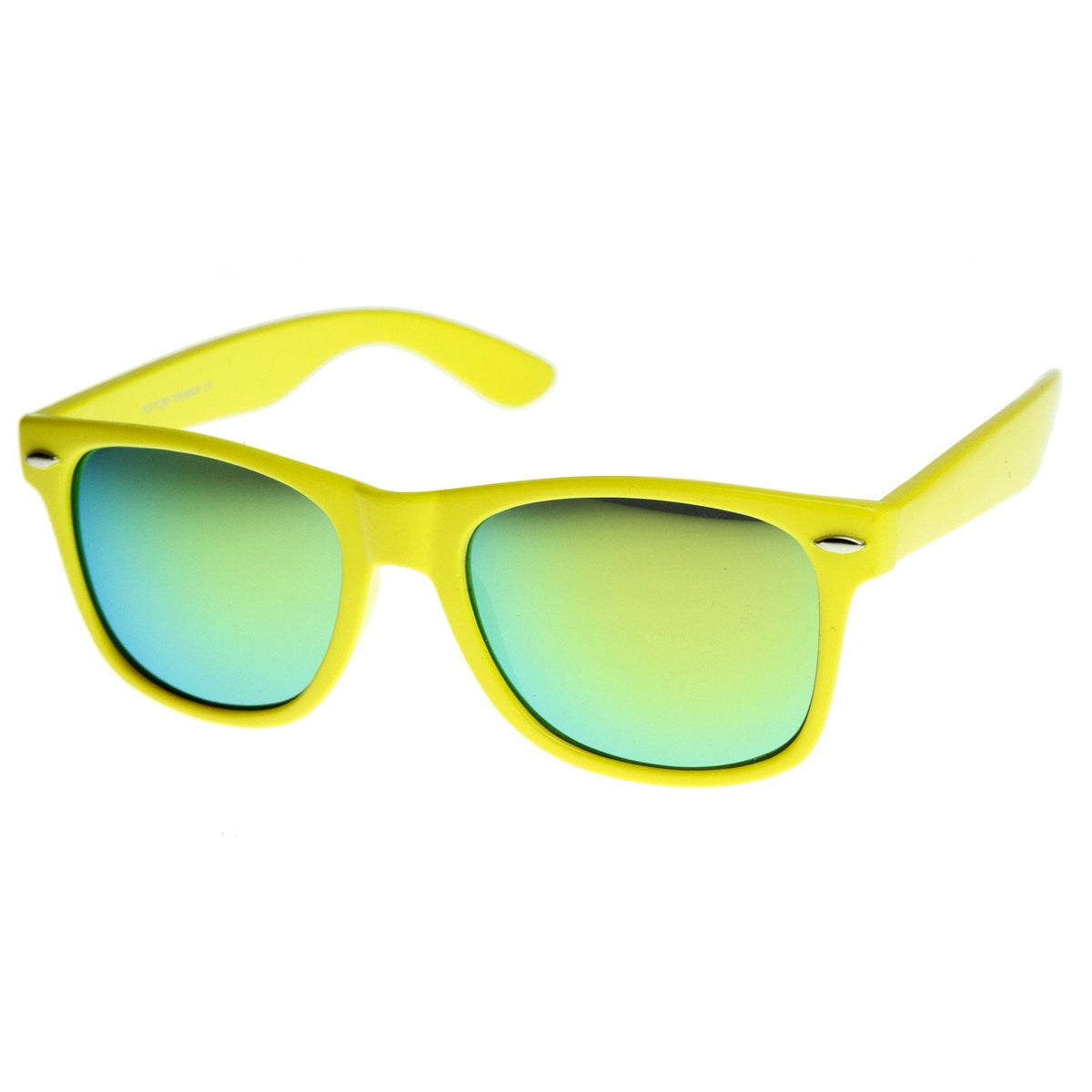 Retro Flash Mirrored Lens Horned Rim Sunglasses 8126
