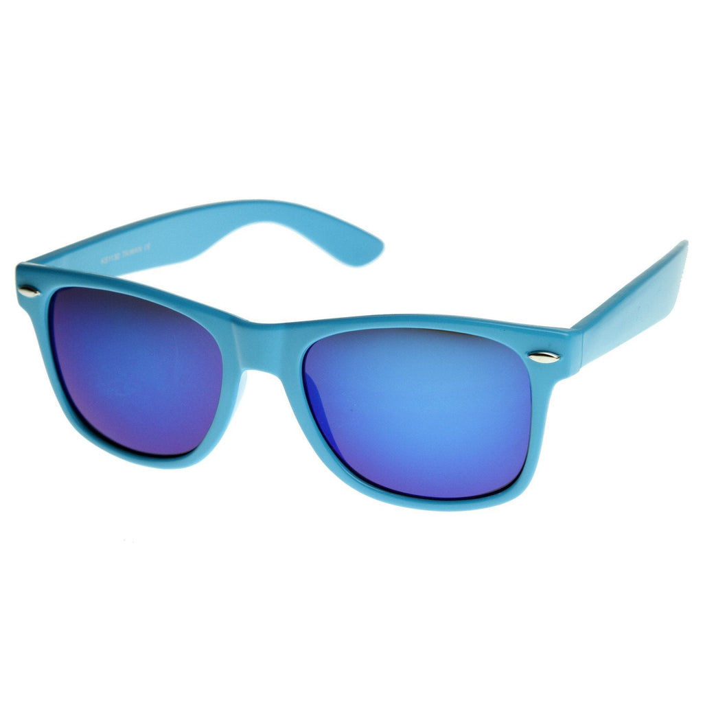 Retro Flash Mirrored Lens Horned Rim Sunglasses 8126