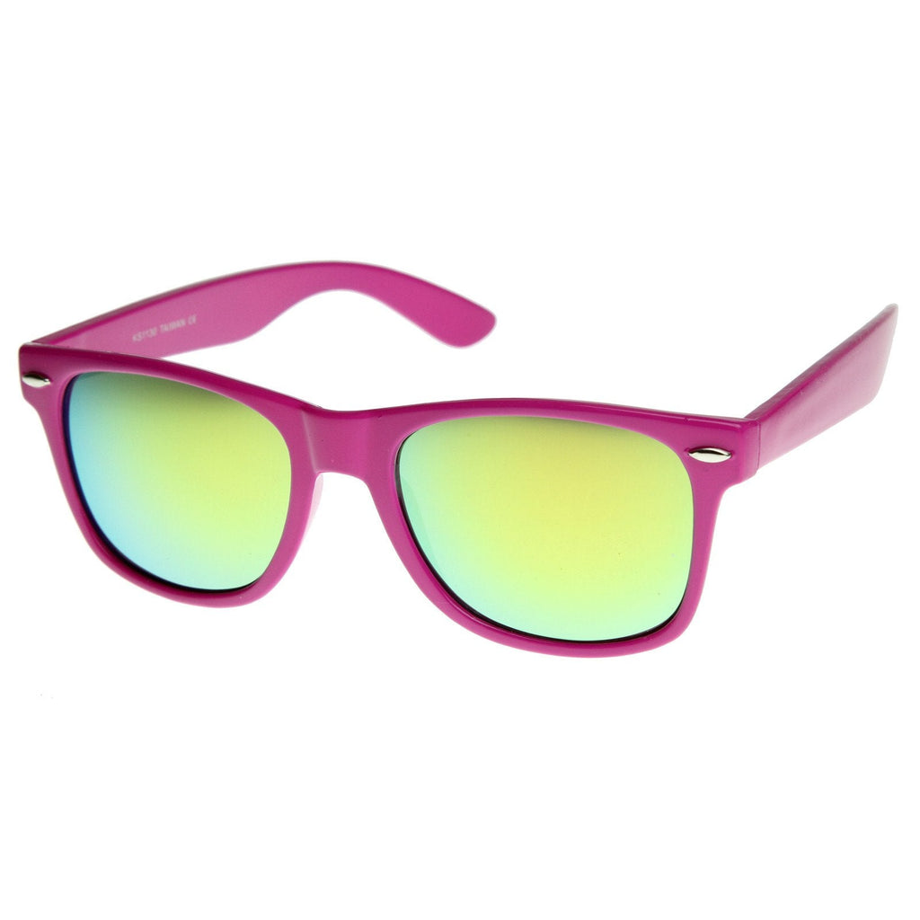 Retro Flash Mirrored Lens Horned Rim Sunglasses 8126