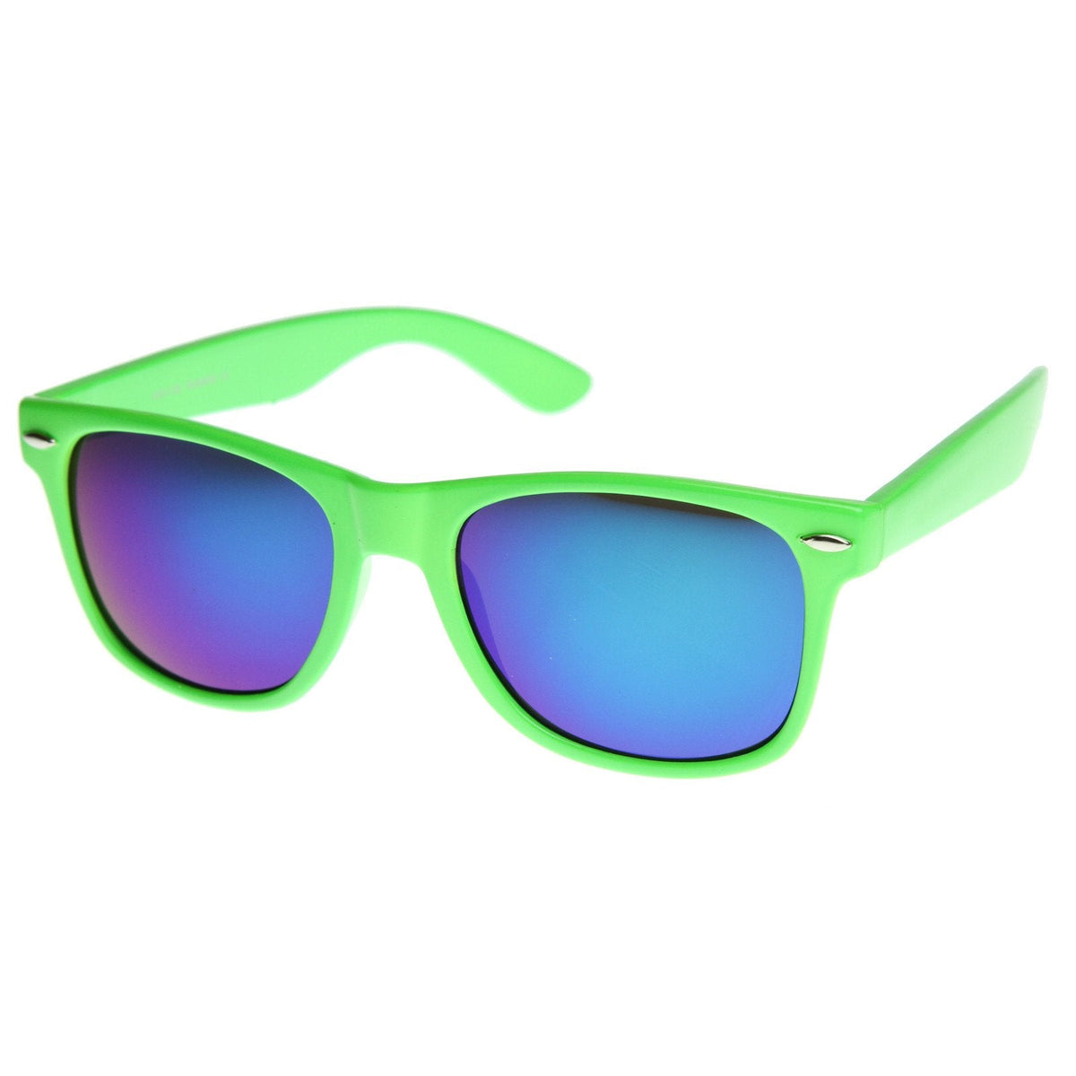 Retro Flash Mirrored Lens Horned Rim Sunglasses 8126