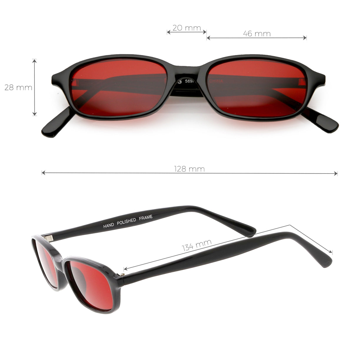 Small Retro Rectangle Color Tone Dead Stock Sunglasses C642