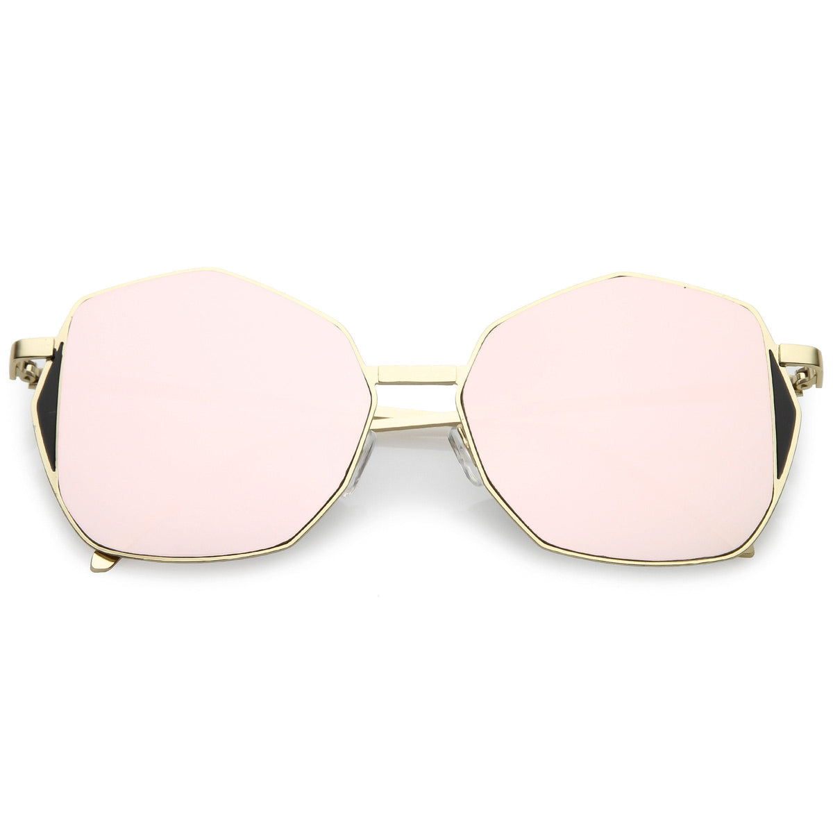 Women's Oversize Geometric Mirrored Flat Lens Sunglasses C128