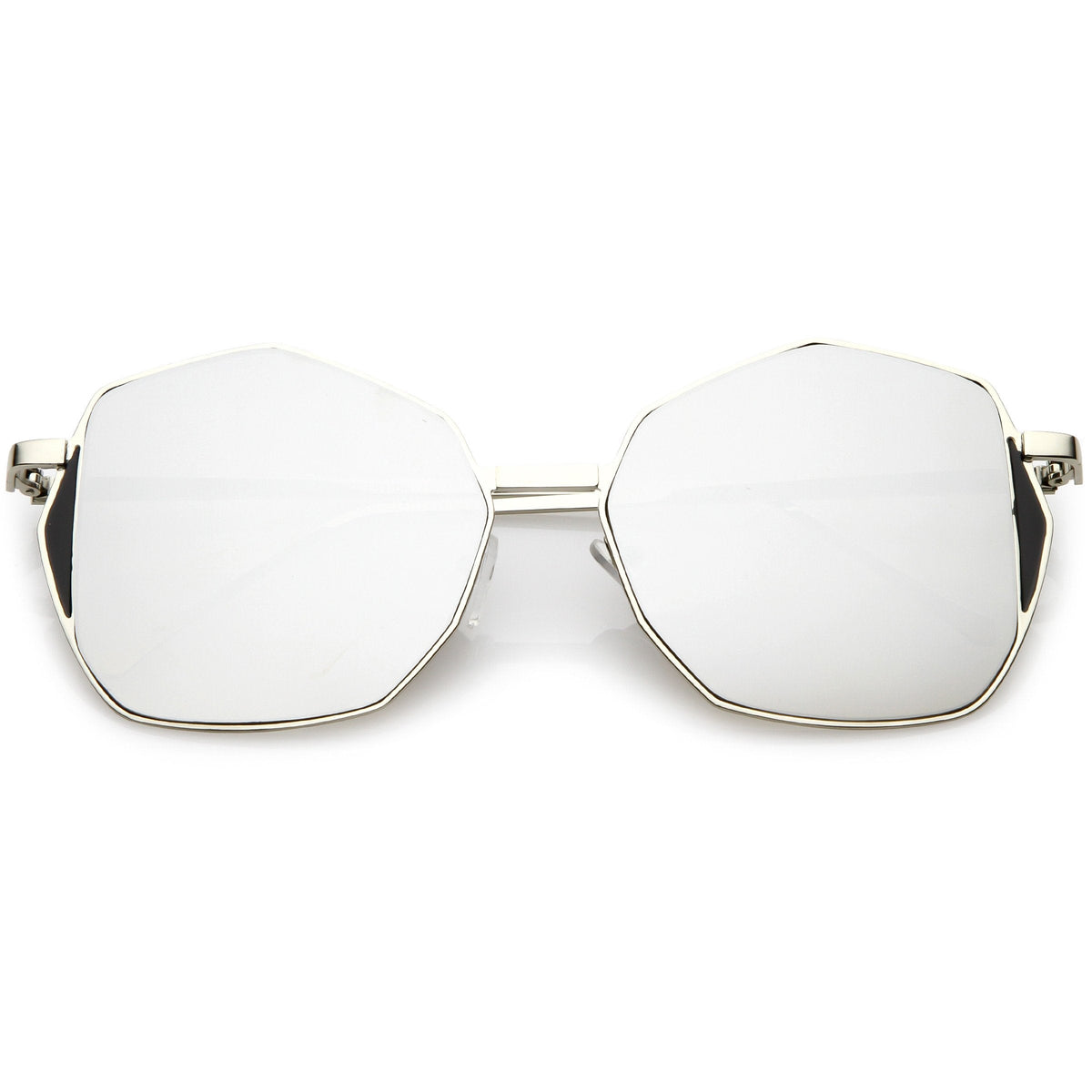Women's Oversize Geometric Mirrored Flat Lens Sunglasses C128
