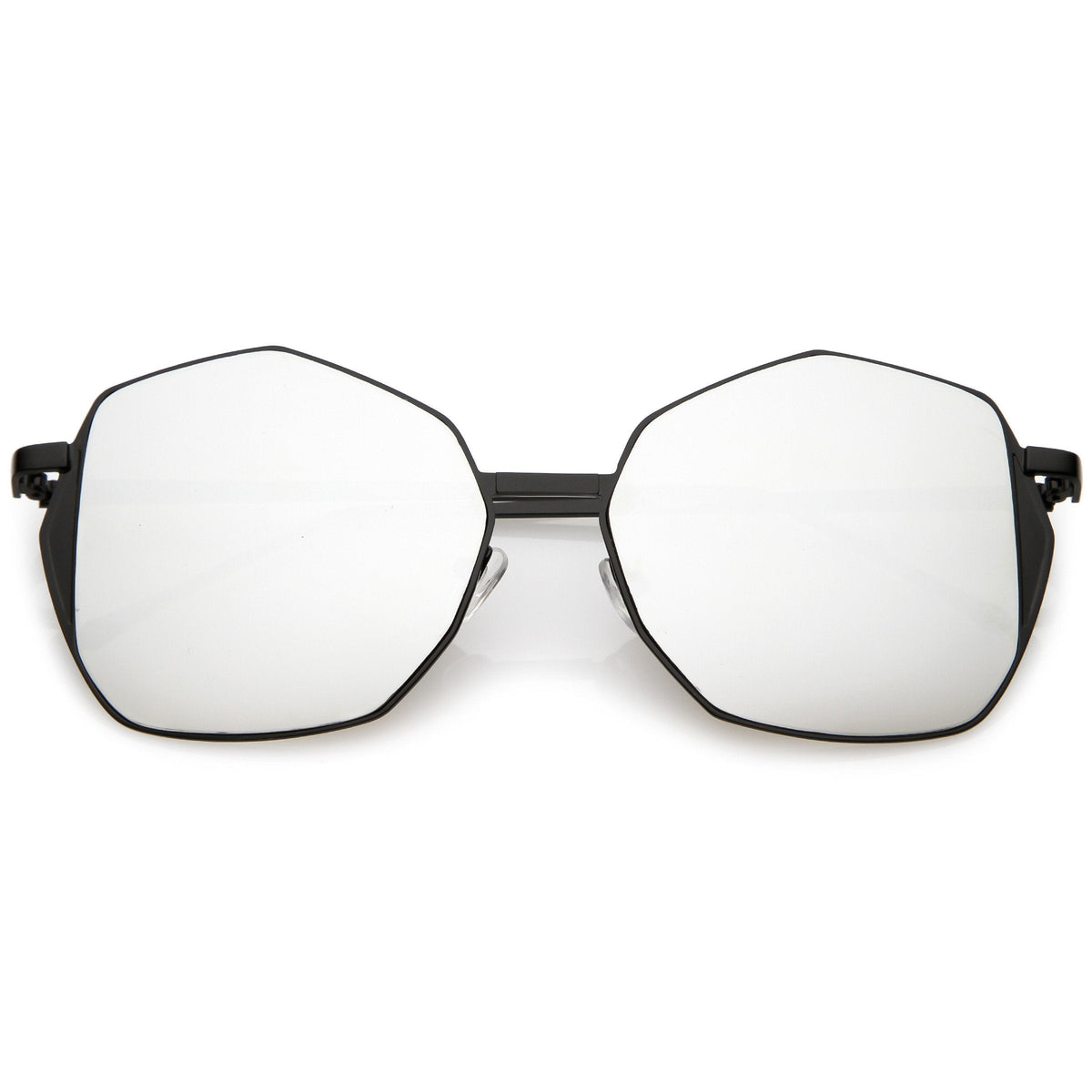 Women's Oversize Geometric Mirrored Flat Lens Sunglasses C128