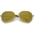 Oversize Geometric Mirrored Flat Lens Aviator Sunglasses C217