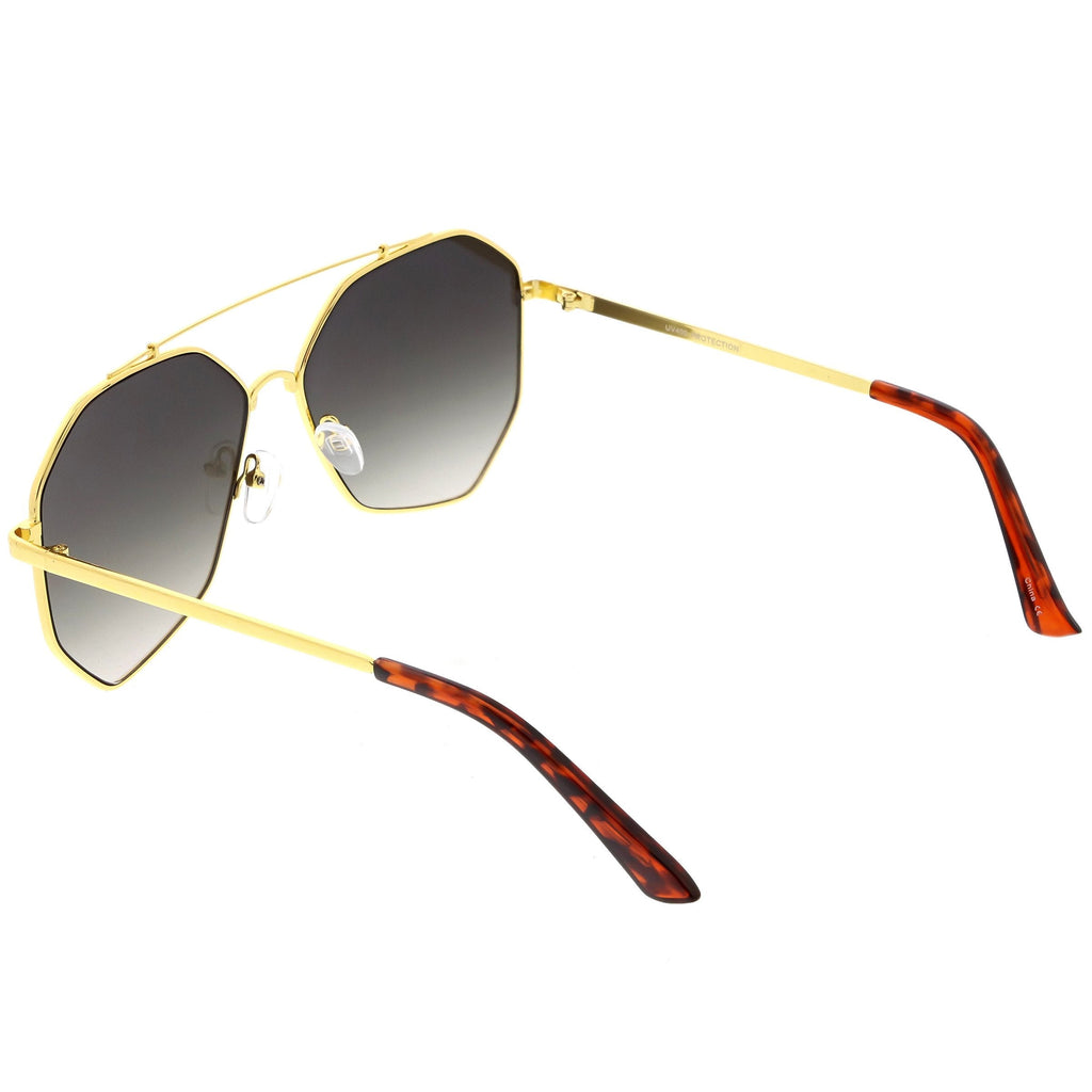Oversize Geometric Mirrored Flat Lens Aviator Sunglasses C217