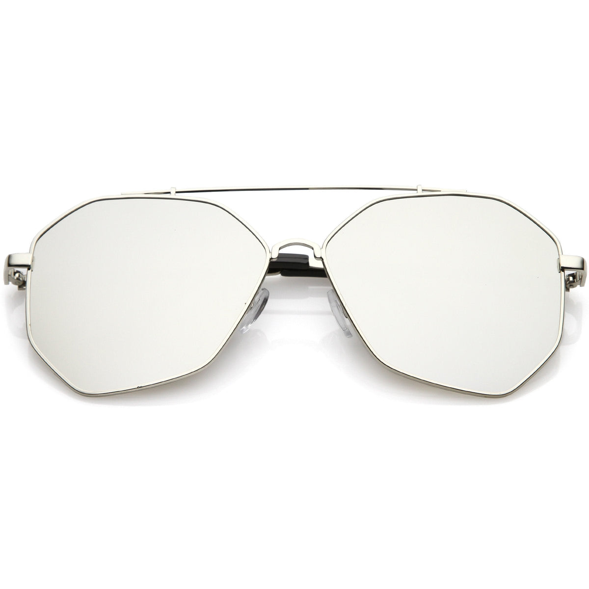 Oversize Geometric Mirrored Flat Lens Aviator Sunglasses C217
