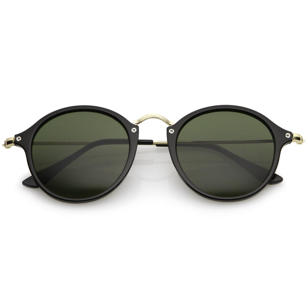 Vintage Dapper Horned Rim Round Sunglasses A195