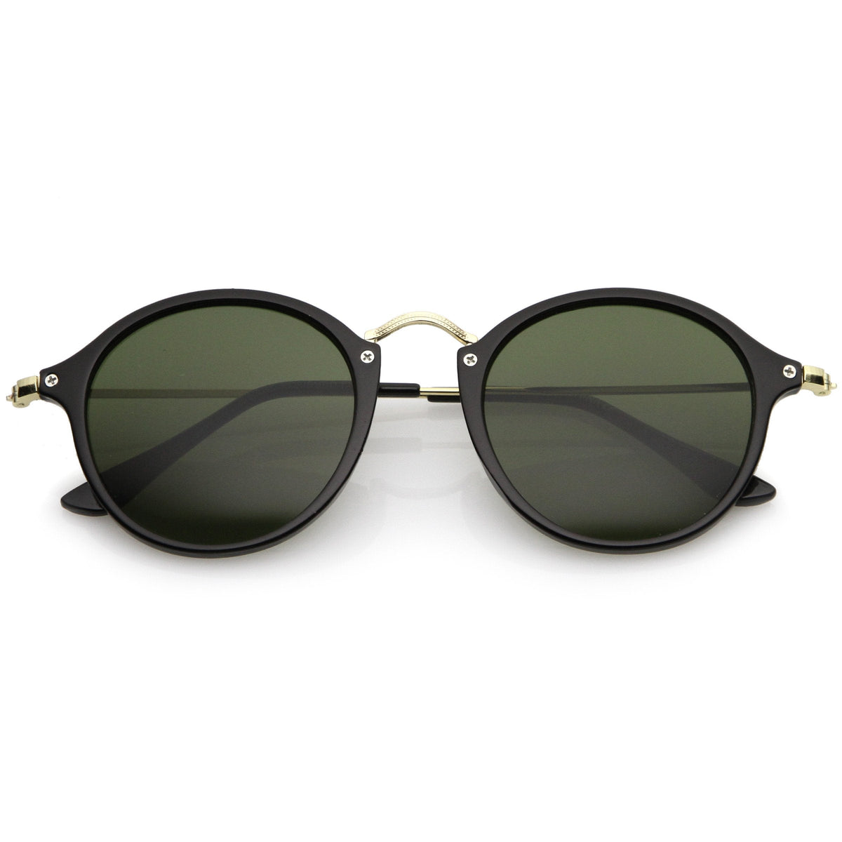 Vintage Dapper Horned Rim Round Sunglasses A195