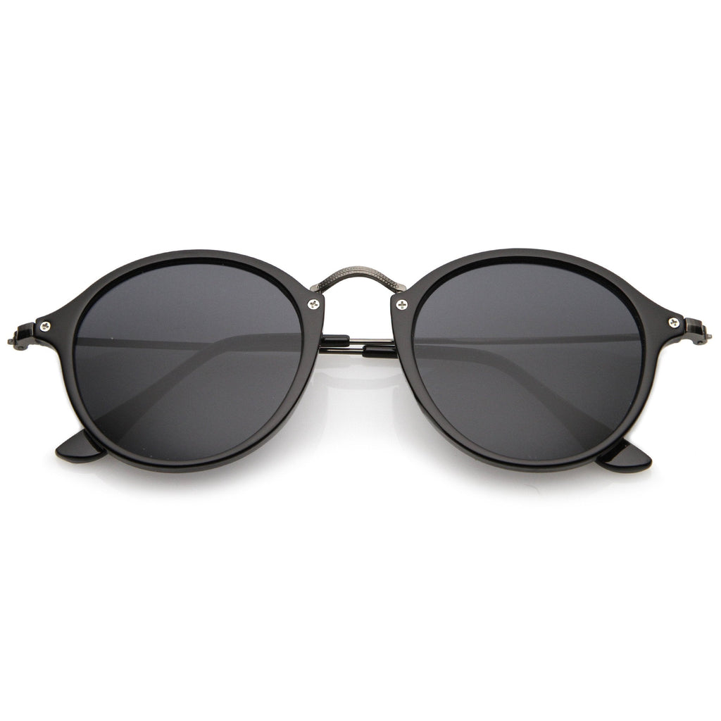 Vintage Dapper Horned Rim Round Sunglasses A195